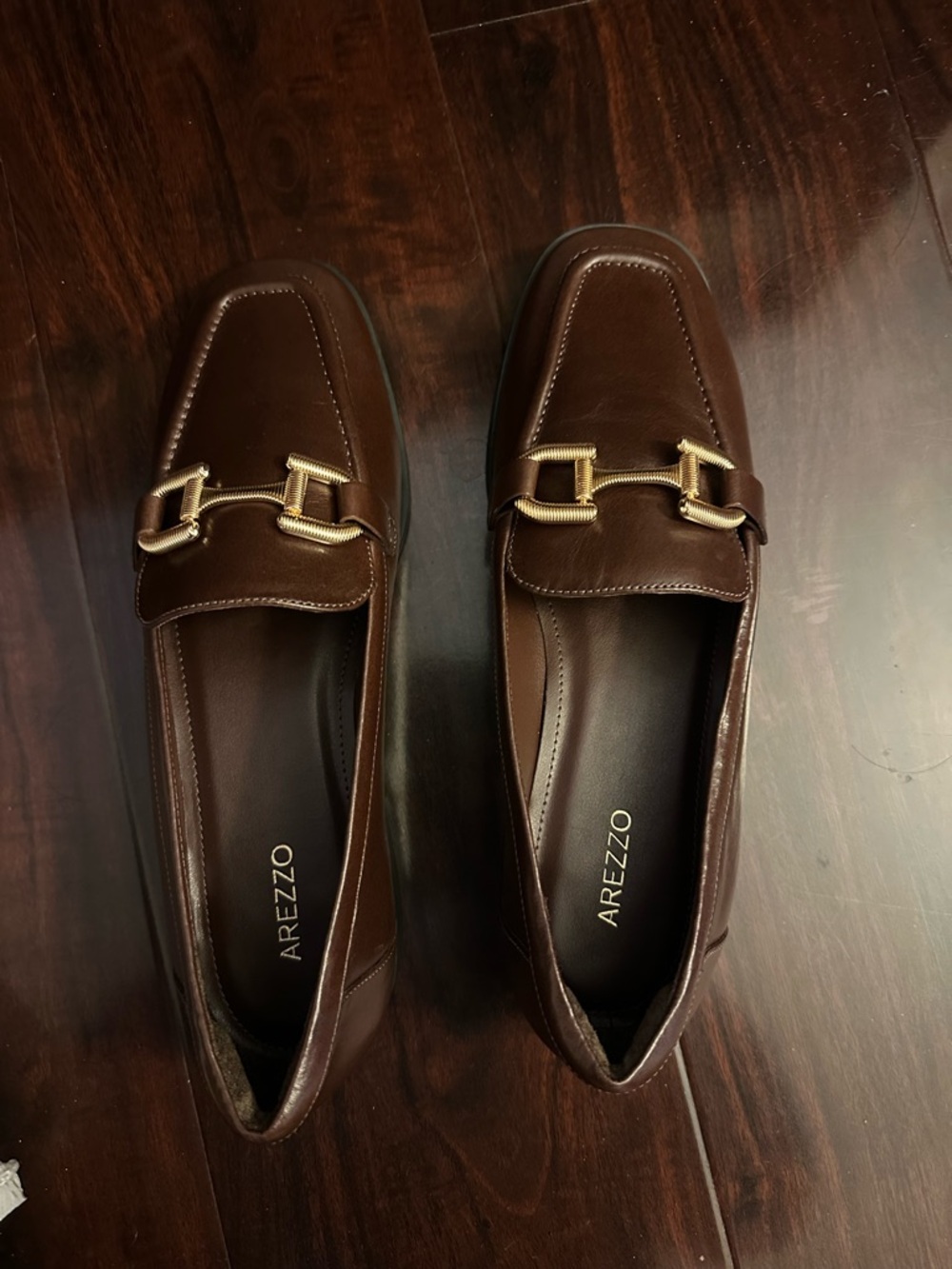 Arezzo Women's Brown Leather Moccasin Loafers